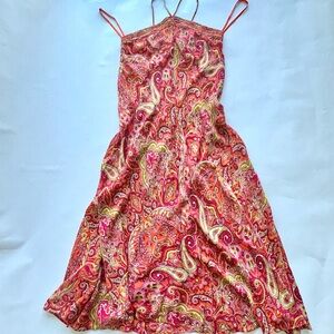 Talbots Paisley print orange and pink Dress